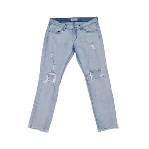 James Jeans Neo Beau Crossroads Size 26 Boyfriend Distressed Raw Hem Denim Jeans